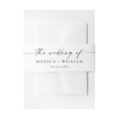 Elegante minimalistische kalligrafie zwart wit bru uitnodigingen wikkel (Voorkant Voorbeeld)