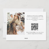 Elegante minimalistische kerst 2 foto QR code Feestdagenkaart (Achterkant)