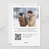 Elegante minimalistische kerst 2 foto QR code Feestdagenkaart (Achterkant)