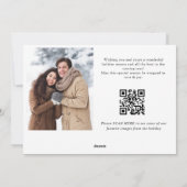 Elegante minimalistische kerst 2 foto QR code Feestdagenkaart (Achterkant)