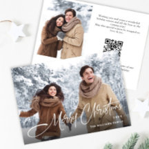 Elegante minimalistische kerst 2 foto QR code
