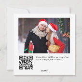 Elegante minimalistische kerst 2 foto QR code Feestdagenkaart (Achterkant)