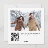 Elegante minimalistische kerst 2 foto QR code Feestdagenkaart (Achterkant)