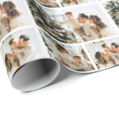 Elegante Minimalistische Kerst 3 Foto Collage Cadeaupapier (Rol Hoek)