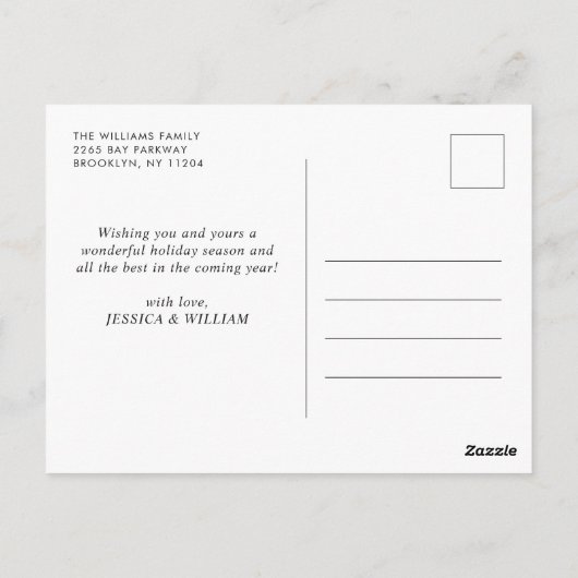 Elegante minimalistische kerst 3 foto groet briefkaart (Achterkant)