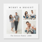 Elegante minimalistische kerst 3 FOTO magnetische (Voorkant)