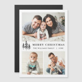 Elegante minimalistische kerst 3 FOTO magnetische  (Voorkant / Achterkant)