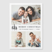 Elegante minimalistische kerst 3 FOTO magnetische  (Voorkant)