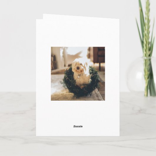 Elegante minimalistische kerst 3 foto QR code Feestdagen Kaart (Achterkant)