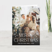 Elegante minimalistische kerst 3 foto QR code Feestdagen Kaart (Voorkant)