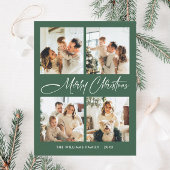 Elegante minimalistische kerst 4 foto groet briefkaart