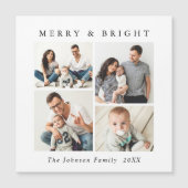 Elegante minimalistische kerst 4 FOTO magnetische  (Voorkant)