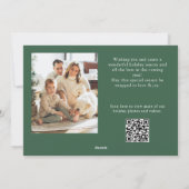 Elegante minimalistische kerst 4 foto QR code Feestdagenkaart (Achterkant)