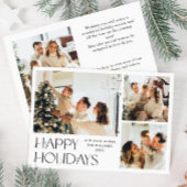 Elegante minimalistische kerst 4 foto QR code Feestdagenkaart