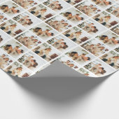 Elegante minimalistische kerst 4 fotocollage cadeaupapier (Hoek)