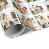 Elegante minimalistische kerst 4 fotocollage cadeaupapier (Rol Hoek)