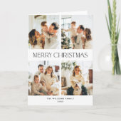 Elegante minimalistische kerst 6 foto feestdagen kaart (Voorkant)