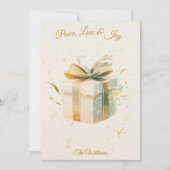 Elegante minimalistische kerst- en cadeauillustrat kaart (Voorkant)