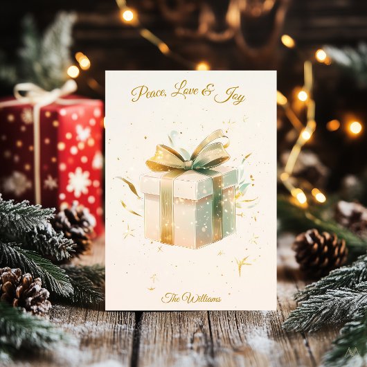 Elegante minimalistische kerst- en cadeauillustrat kaart