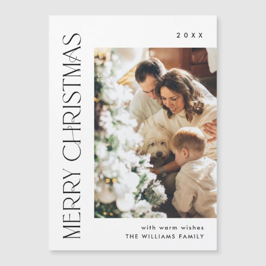 Elegante Minimalistische Kerst FOTO Magnetische Ka (Voorkant)