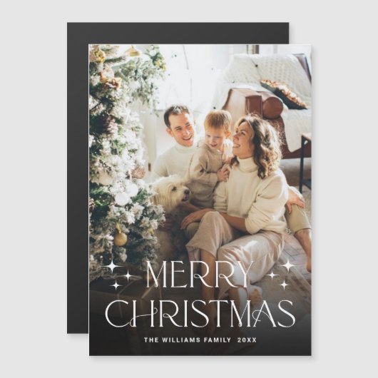 Elegante Minimalistische Kerst FOTO Magnetische Ka (Voorkant / Achterkant)