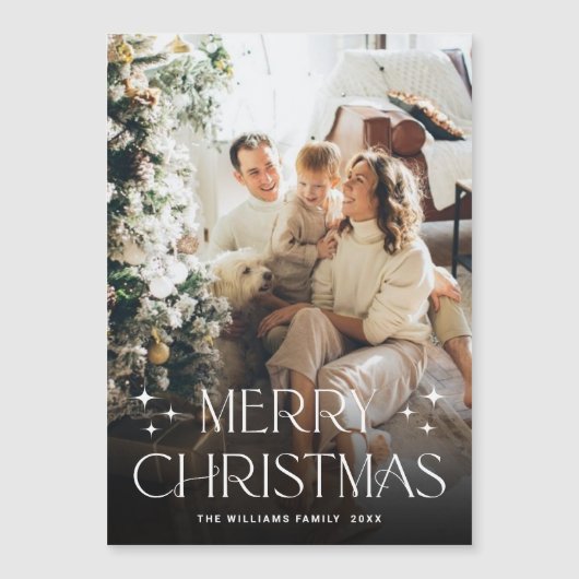 Elegante Minimalistische Kerst FOTO Magnetische Ka (Voorkant)