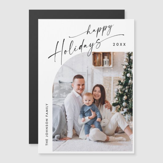 Elegante Minimalistische Kerst FOTO Magnetische Ka (Voorkant / Achterkant)