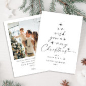 Elegante Minimalistische Kerst Handgetekende Foto Feestdagenkaart