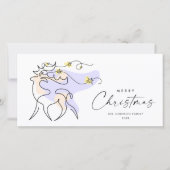 Elegante Minimalistische Kerst Reindeer Groet Feestdagenkaart (Voorkant)