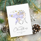 Elegante Minimalistische Kerst Reindeer Groet Feestdagenkaart