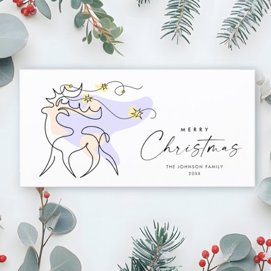Elegante Minimalistische Kerst Reindeer Groet Feestdagenkaart