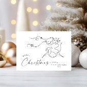 Elegante Minimalistische Kerst Reindeer Wenskaart Feestdagenkaart