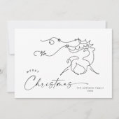 Elegante Minimalistische Kerst Reindeer Wenskaart Feestdagenkaart (Voorkant)