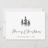 Elegante minimalistische kerstbegroeting QR-code Feestdagenkaart (Voorkant)