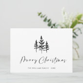 Elegante minimalistische kerstbegroeting QR-code Feestdagenkaart (Staand voorkant)