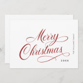 Elegante minimalistische kerstbegroeting QR-code Feestdagenkaart (Voorkant / Achterkant)