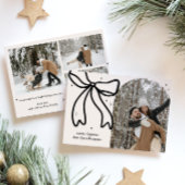 Elegante minimalistische kerstboog familiefoto feestdagenkaart