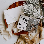 Elegante minimalistische kerstboog familiefoto feestdagenkaart