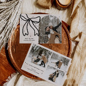 Elegante minimalistische kerstboog familiefoto feestdagenkaart