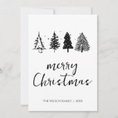 Elegante minimalistische kerstboom feestdagenkaart (Voorkant)