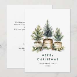Elegante minimalistische kerstboom groet feestdagenkaart