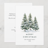 Elegante minimalistische kerstboom groet feestdagenkaart (Voorkant / Achterkant)