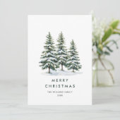 Elegante minimalistische kerstboom groet feestdagenkaart (Staand voorkant)