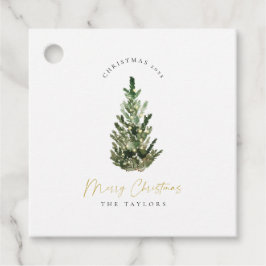 Elegante minimalistische kerstboom kerstcadeau bedankjes labels