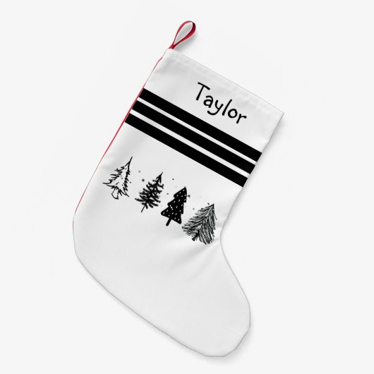 Elegante minimalistische kerstboom kleine kerstsok (Voorkant (Hangend))