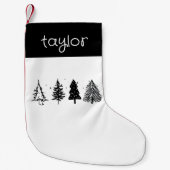 Elegante minimalistische kerstboom kleine kerstsok (Voorkant)