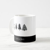 Elegante minimalistische kerstboom koffiemok (Voorkant links)