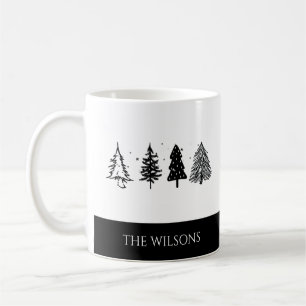 Elegante minimalistische kerstboom koffiemok