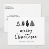 Elegante minimalistische kerstboom niet-foto feestdagenkaart (Voorkant / Achterkant)