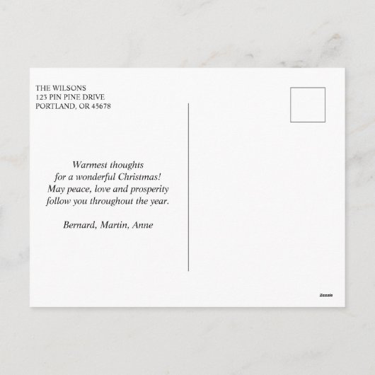 Elegante minimalistische kerstboom niet-foto feestdagenkaart (Achterkant)